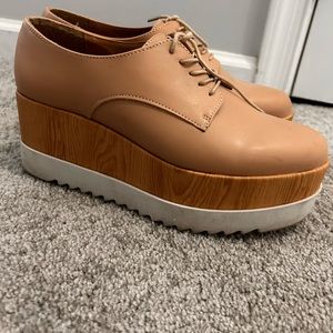 Platform Oxford wedge shoes